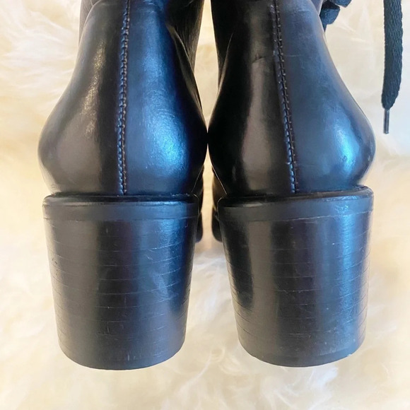 Robert Clergerie Lace Up Square Toe Vintage Style Boot Made in France 7.5 - Picture 5 of 12